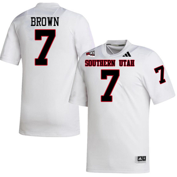 Southern Utah Thunderbirds #7 Lando Brown College Football Jerseys,Uniforms Stitched-White